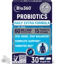 Probiotico per la salute digestiva e il supporto immunitario, 60 miliardi di CFU & 15 Strains, Probiotici per la salute del fegato per gli uomini e le donne Supporta costipazione occasionale, diarrea, gas &amp; Bloating, 30CT