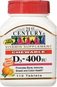 21st Century Chewable Vitamin D3, Arancione, 10 mcg (400 IU), 110 compresse