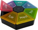 EZY DOSE Organizzatore di pillole settimanale e Planner, Pillola di viaggio Planner, 7-Sided, Rainbow Colors