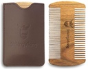 Striking Viking Sandalwood Beard Comb & Case - Pocket-Sized Grooming Tool with Fine & Coarse Teeth, Perfetto per l'uso con Balms & Oils