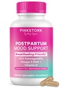 Supporto per Mood di Stork rosa - Equilibrio dell'ormone postnatale per le donne - Amichevole per l'allattamento - Supporto per lo stress e la cognitiva, New Mom Essentials - Ashwagandha, Camomilla, & Vitamina D, 60 capsule