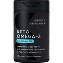 Sport Research® Keto Omega Fish Oil 1400mg - Full Spectrum Omega-3 Blend con Astaxanthin & Coconut MCT Oil - Keto Certified, Soy & Gluten-Free (120 Softgels)