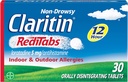 Claritin RediTabs 12 Hour Allergy Medicine, Non-Drowsy Prescription Strength Allergy Relief, Loratadine Antihistamine Tablets, 30 Conte, Confezione da 2