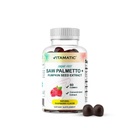 Palmetto senza zucchero Vitamatico con semi di zucca – 3000 mg Equivalente per porzione – Natural Raspberry Flavor – 60 Gummies