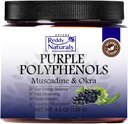 Reddy Naturals - Supplemento di polifenoli viola con estratto di semi di uva di Muscadine - Polvere naturale di sostegno della salute del fegato con Estratto di Okra, miscela antiossidante per l'energia e la salute digestiva (30 porzioni)
