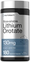 Horbäach Lithium Orotate 130mg | 180 capsule | Non OGM, Gluten Free | 5mg Biodisponibile Lithium Elemental