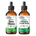 Wild & Organic Sea Moss Tincture 4 fl oz & Sting Nettle Root Tincture 4 fl oz