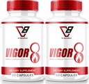 NutraRize (2 Pack) Vigor 8 per gli uomini, Vigor 8 Pills Male Enhancing Formula, Vigor Otto Capsule Supplementi Test Boost, Vigor8 Stamina Booster Recensioni Horny Goat Weed Tongkat Ali (120 capsule)