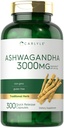 Carlyle Ashwagandha Supplemento per le donne e gli uomini | 3000mg | 300 capsule | Estratto di radice di erbe con pepe nero | Non OGM e senza glutine