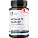 Progetti per la salute Vitamina D Synergy - 2000 IU Vitamin D con K Supplemento - Supporta Moods sani, Bone Salute + Immune Salute per gli adulti - VIT D3 + Vitamina K - Gluten Free + Non-GMO (120 capsule)
