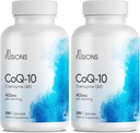 Infusioni Pure Extra Forza CoQ10 400mg 400 capsule ad alto assorbimento Gluten Free Non-GMO 2 Pack
