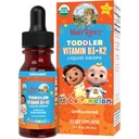 MaryRuth Organics CoComelon Vitamin D3 K2 Gocce liquide per i bambini | Vitamin K2 D3 Supplemento per i bambini Età 1-3 | Absorbimento di calcio | Ossa forti | USDA Organic | Sugar Free | 15 mL