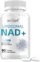 NAD Supplemento con Resveratrolo Liposomico – 900mg NAD Booster con Quercetin Phytosome for Energy, Focus & Healthy Aging – Supporto cellulare per adulti 30+ – 80 capsule, alimentazione da 40 giorni