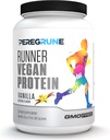 Runner Protein (Vanilla) – Polvere proteica a base vegetale per bevande & Shakes – Proteine da 21g con 9 aminoacidi essenziali - Post-Running Workout – Integratore di funzionamento certificato GMP - 30 Serve