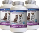 Cats Bad Breath Home Remedy - PROBIOTICS per animali - Cani Gatti - Bad Gas and Breath Treats - Advanced Immune Boost - cat Suppor Digestivo - 3 Bottiglie (180 Trattamenti)