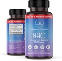 N-Acetyl Cysteine 1000 mg, Aminoacido, Antiossidante naturale, Supporto per fegato, polmone, sistema immunitario, fertilità | 120 N-Acetyl-L-Cysteine Capsule