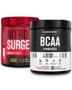 Jacked Factory Nitrosurge Shred Thermogenic Pre-Workout in Blueberry Lemonade & BCAA in Fruit Punch per la ricomposizione del corpo, la costruzione del muscolo e il recupero
