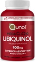 Qunol Ubiquinol CoQ10 100mg Softgels, Mega Ubiquinol 100mg - Assorbimento Superiore - Forma attiva di Coenzyme Q10 per la salute del cuore e livelli di pressione sanguigna sana - 2 mesi di alimentazione - 60 Conteggio