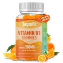 Vitamina B1 Gummies 500mg, Chewable Thiamine B1 Supplemento per gli adulti, con Citrato di calcio 600mg, Supporto Nervoso System, Vegan, Natural Orange Flavor