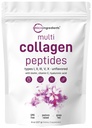 Micro Ingredienti Multi Collagen Peptides Polvere, 8oz | Tipo I, II, III, V, X + Biotina, Vitamina C & Acido Ialuronico | Supporti Capelli, Pelle & Joint Health | Keto, Non OGM