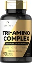Carlyle Tri-Amino L-Arginina L-Ornithine L-Lysine Supplement | 90 Caplets | Vegetariano, Non OGM, Gluten Free