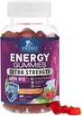 Energy Gummies 1000mcg - con vitamina B12, Green Tea Natural Caffeine Support, Daily Energy Gummies - Delicious Berry Flavor B12 Chewable Exercise Supplement for Running Cycling & Sports - 60 Chews