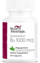 Vantaggio Bariatrico B-12 Melti Speedy, vitamina B12 1000 mcg Supplemento, fusione veloce con 200 mcg di acido folico per il supporto nutrizionale - menta piperita, 90 Conte