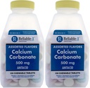 Calcium 500 mg Generico per Tums Assorted Fruit Flavored Chewable Tablets Regolare Forza Antacid per Acid Indigestion, Heartburn, Sour Stomach 150 Chewable Tablets per Bottiglia Confezione da 2