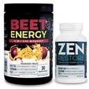 Nutrologia Beet Natural O2, Pre Workout Powder, Energy, Endurance & Nitric Oxide Booster con polvere di barbabietola, Frutta Passione Flavor (30 Serve) Zen Natural Magnesium Supplement (30 Serve)