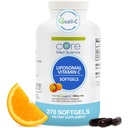 Vitamina Liposomal C 1000mg da Nucleo Med Scienza, 270 Softgels - Non OGM Natural Liposomal Vitamina C Supplemento che promuove la pelle sana - Sistema immunitario Booster per adulti, Supporta la formazione di collagene