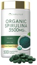 Carlyle Organic Spirulina Tablets 3500mg | 500 Count | Non OGM & Gluten Supplemento gratuito