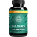 Pillole multi collagene per donne e uomini (Tipo I, II, III, V, X) 120 capsule w/Vitamina C per capelli, pelle, unghie