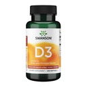 Swanson vitamina D-3 5000 IU Bone Sanità Immune Supporto sano Funzione muscolare D3 Supplemento (cholecalciferol) 125 mcg 250 Softgels Count