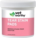 Vet Worthy Tear Stain Pads for Dogs - Soluzione Soaked Pads - Remove Stains from Dogs Fur - Gentle and Safe - 90 Pads.