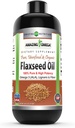 Incredibile Omega Flaxseed Oil Supplement | Omega 3, Lignans & Fiber | 16 Oz | Non-GMO | Gluten Free | Made in USA