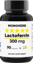 MONOHERB Lactoferrin 300 mg per capsula - 90 capsule vegetariane - Made in Italy