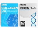 Veru Wellness Hair Skin Nail Duo Lifestyle Patches - Biotin Collagen - Self Adhesive Time Release Topical Patch, 8-10 ore (60 giorni di alimentazione)