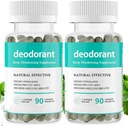 Supplemento di deodorante del corpo completo, supplemento naturale di pillole deodorante, odore dispregiato naturalmente capsula, capsule di clorofilla per le donne & uomini 90 conte