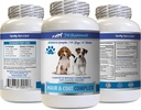 Dog Skin e Coat Supplements - Dogs Hair and Coat Complex - Advanced Skin Relief - Buono per chiodi - Cane Vitamina e - 1 Bottiglia (60 compresse)