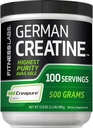 Polvere di Monoidrato di Creatina tedesca | 500 Grammi | Integratore di forma fisica Creapure | per uomini e donne | Non aromatizzato | 100 Serve