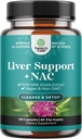 Supporto per fegato NAC Supplemento con cardo per la pulizia del fegato Detox & Repair - N Acetyl Cysteine Supplement Liver Cleanse with Antioxidants, Turmeric, Choline, Dandelion & L-Glutathione - 120 Caps