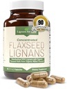 Lignans for Life Flaxseed and SDG - Omega 3 acidi grassi, antiossidanti fibra - aiuta a migliorare lo strato lucido, digestivo e salute del cuore, 25mg, 90 capsule, 1 confezione