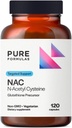 PureFormulas N-Acetyl-L-Cysteine - NAC Supplemento capsule 900mg NAC, Antioxidant Glutathione Precursor - Detox + Workout Recovery, e Supporto Immune - Non-GMO + Integratore Vegetariano -120 Capsule