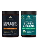 Antica Nutrition Bone Broth Protein Powder, Caramel salato, 20 Serve + Polvere Superverde Organica, Greens Flavor, 25 Serve
