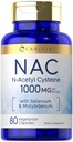 Carlyle NAC Supplemento N-Acetyl Cysteine 1000mg | 80 capsule | con Selenium & Molybdenum | Vegetariano, Non OGM & Gluten Free