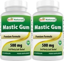 Best Naturals 2 Pack Mastic Gum Capsule 500 mg - 60 Count - (Non OGM) (Gluten Free) - Promuove sana Stomach & Duodenal Health - (Totale 120 Capsule)