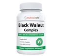Nutracraft Black Walnut Detox Cleanse Supplemento | Noce Nera, Wormwood, Clove, PAU D'Arco, Pumpkin Seed, Aglio, Zinco | Protezione intestinale per gli esseri umani | 60 capsule