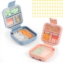 Dynippy Daily Pill Organizer 5 scomparti Portable Moisture Proof Small Pill Case per Pocket Purse Travel Pill Box Portable Medicine Vitamin Fish Oil Holder Container (Blue Pink)
