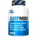 Evlution Nutrition Herbal Complex Sleep Supplements for Adults Gentle Sleep Support Adults Melatonin Pills with Valerian L-Tryptophan Lemon Balm and More - Restful Calm Capsules - 30 Serve