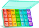 XL Large Weekly Pill Organizer 4 volte al giorno, 7-Day Pill Boxs and Organizer AM PM, Big Compartments Pill Case, Organizzatore mensile 28 giorni Dispenser per olio di pesce
